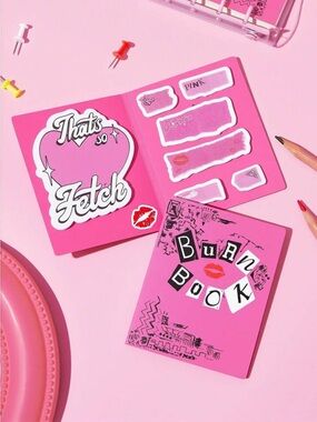 Kohl's Pink 'Burn Book' Sticker Notebook Set